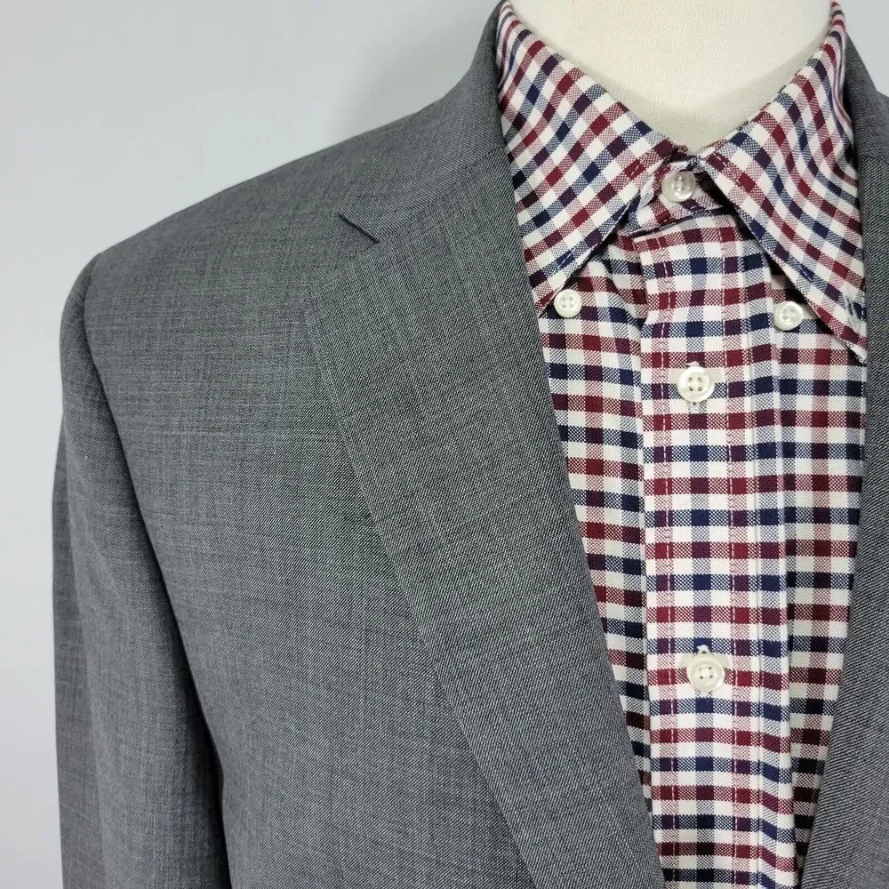 Lauren‎ Ralph Lauren Men's Sport Coat Blazer Two Button Gray Wool Stretch 42XL
